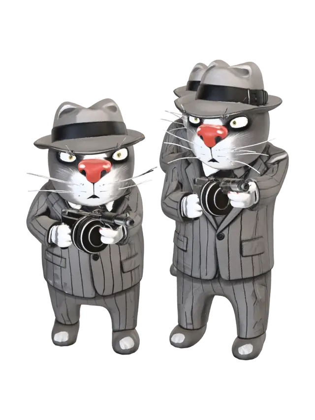 Whisker Mobsters - Gangster 3D model, vytvořený pomocí AI