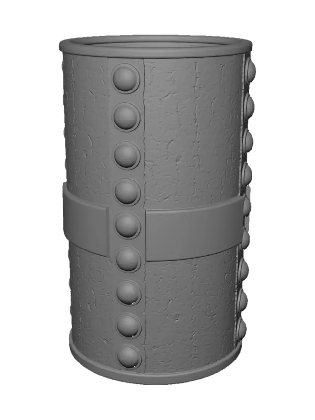 3D model for Crackled Gold Cylinder with Riveted Band