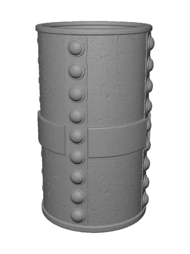 3D model for Crackled Gold Cylinder with Riveted Band