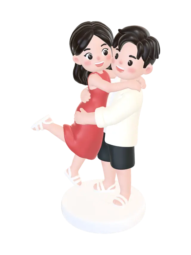 Couple - Tender 3D model, vytvořený pomocí AI