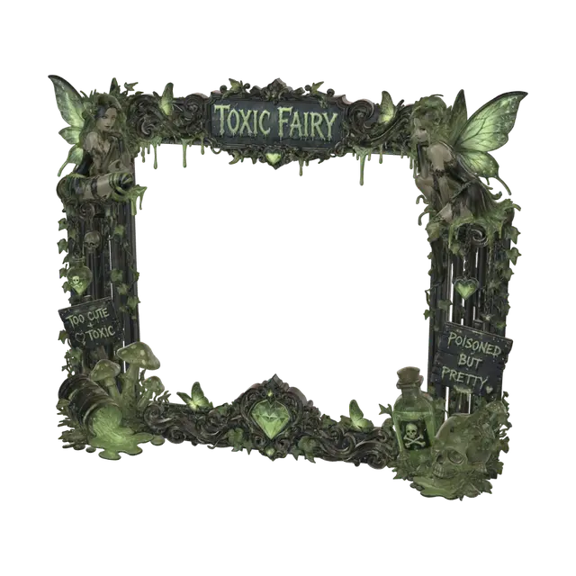 toxic fairy frame 3D model, vytvořený pomocí AI