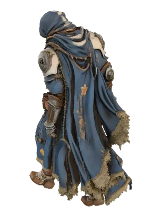Medieval Wanderer - Caped 3D model, vytvořený pomocí AI