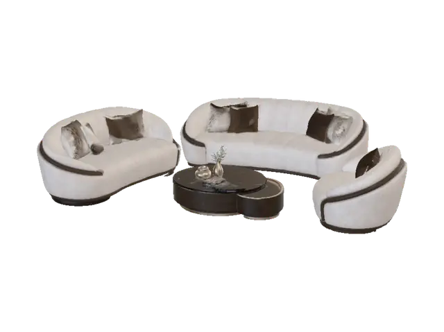 3D model for Curved Beige Elegance Living Room
