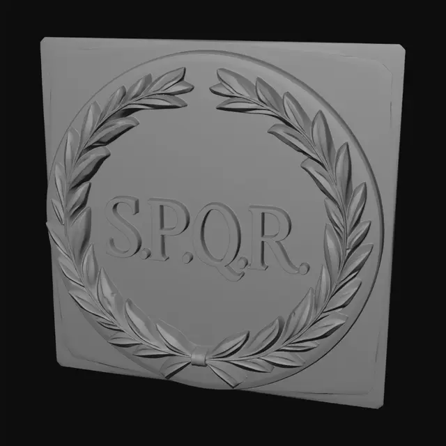 3D model for SPQR Laurel Emblem