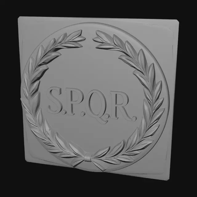 3D model for SPQR Laurel Emblem