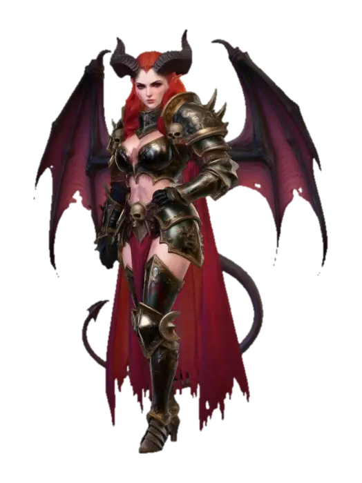 Succubus Queen 3D model, vytvořený pomocí AI