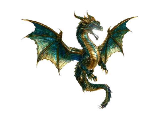 A standalone glowing dragon 3D model floating in outer space, scales shimmering… - Dragonmodel 3D model, vytvořený pomocí AI