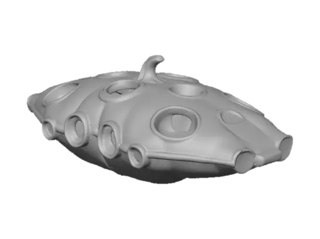 3D model for ufo spaceship mixed with a halloween pumpkin, #Halloween2025#