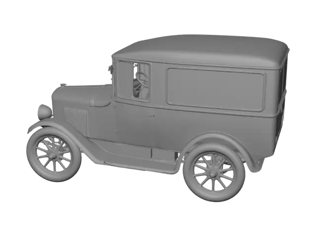 3D model for Vintage Green Panel Van