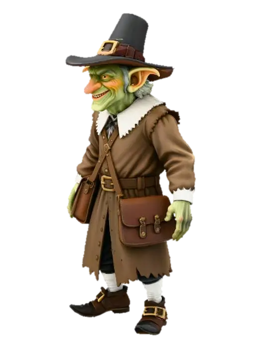 Goblin Pilgrim in Autumn Forest 3D model, vytvořený pomocí AI