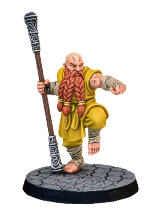 Braidedbeard the Staffbearer - Monk 3D model, vytvořený pomocí AI