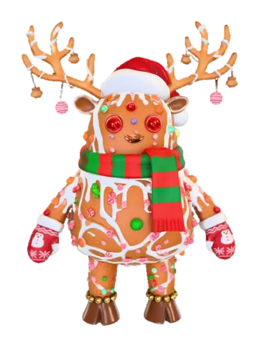 3D model for Gingerbread Reindeer Festivity