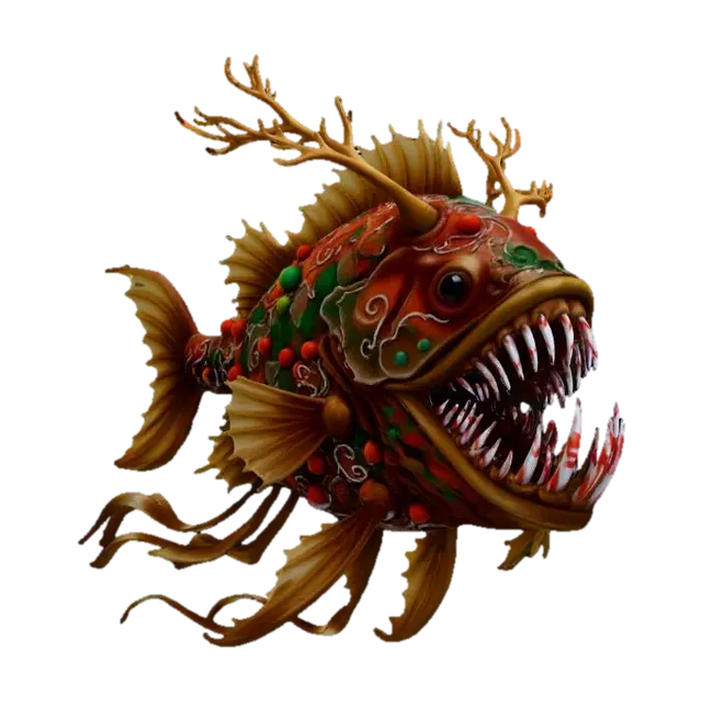 Frosted Abyssal Fiend 3D model, vytvořený pomocí AI