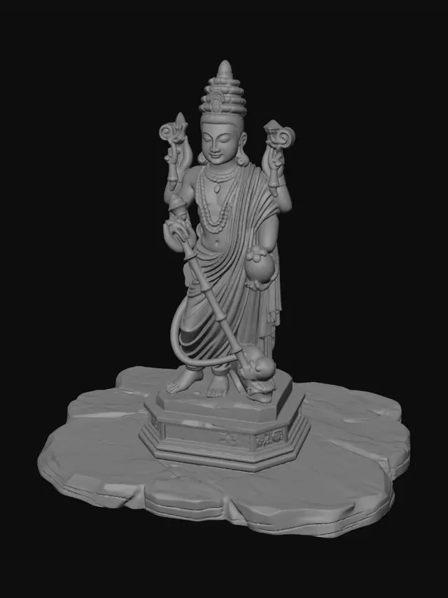 3D model for Stone Deity at Riverside Temples