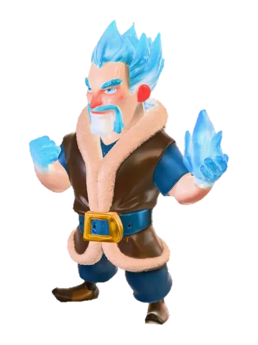Frost Sorcerer - Mago 3D model, vytvořený pomocí AI