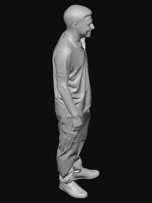3D model for Pink Shirt at the Temple Entrance