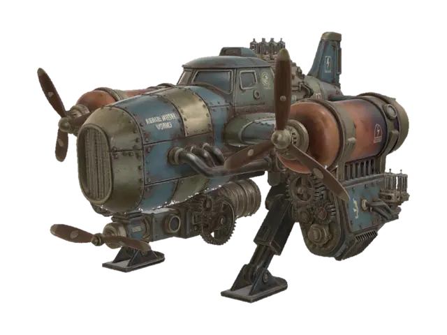 Aerial Diesel Works Skyship - Airship 3D model, vytvořený pomocí AI