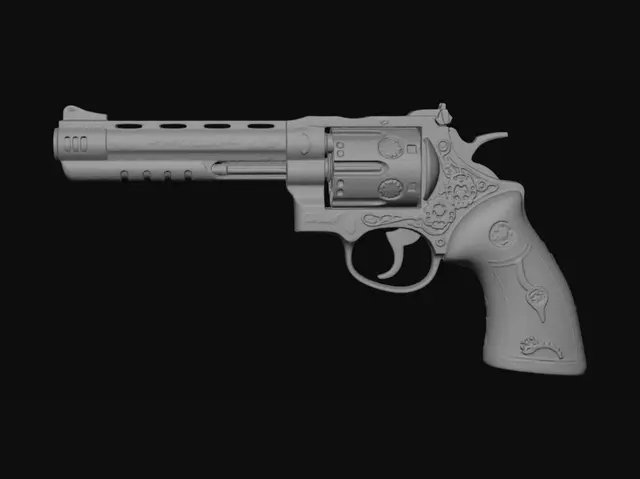 3D model for Gilded Gear Revolver