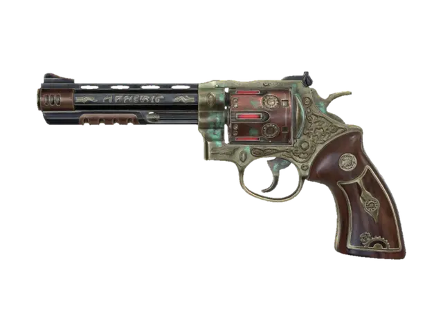 Gilded Gear Revolver - Cylinder 3D model, vytvořený pomocí AI