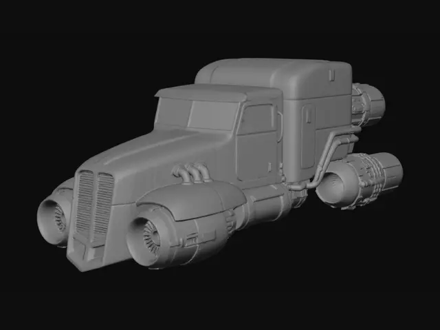 3D model for Steampunk Jet Truck