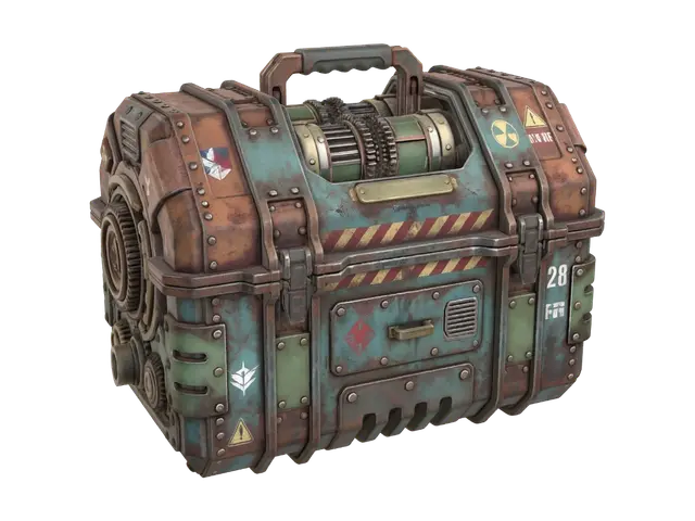 Rusty Steam-Powered Toolbox - Workshop 3D-model, gegenereerd door AI