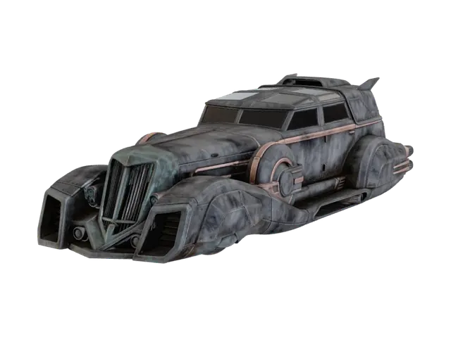 Black Widow - Hovercar 3D model, vytvořený pomocí AI