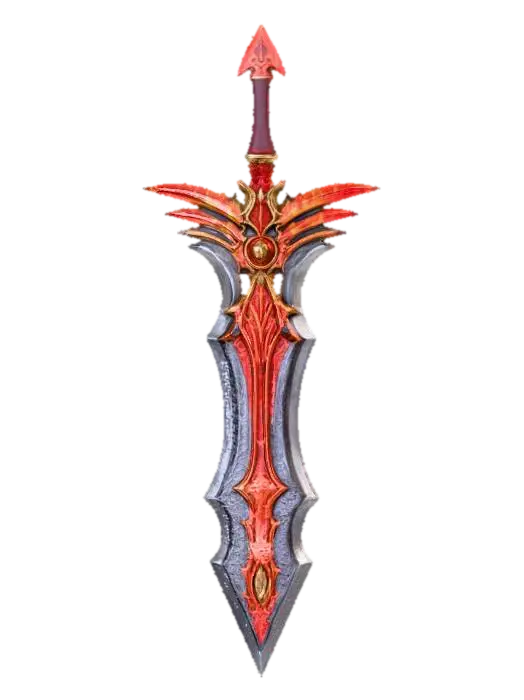 Inferno Blade 3D model, vytvořený pomocí AI