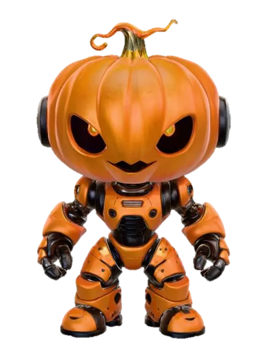 Pumpkin Bot Power-Up, #Halloween2025# 3D model, vytvořený pomocí AI