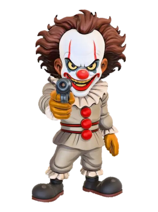 Clown Showdown - Comedy 3D model, vytvořený pomocí AI