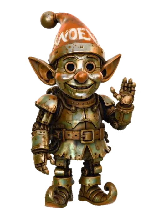Elfbot, #Christmas2025# - Elves 3D model, vytvořený pomocí AI