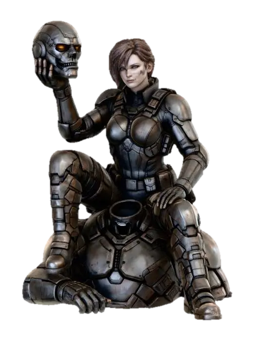 Cyborg Conqueror 3D model, vytvořený pomocí AI
