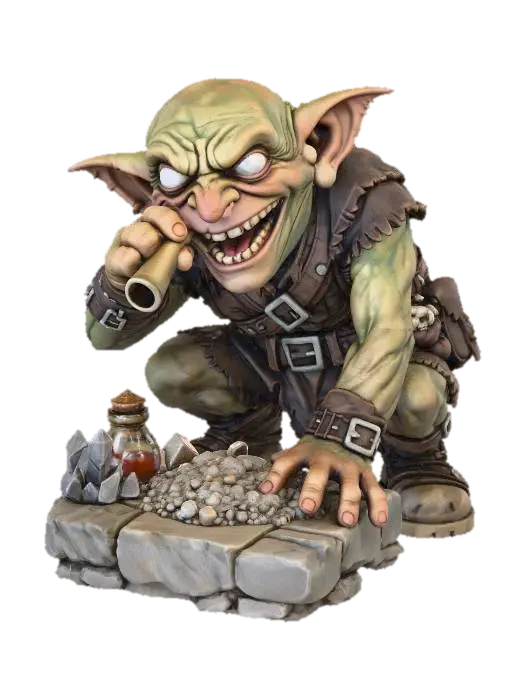 Fast Goblin 3D model, vytvořený pomocí AI
