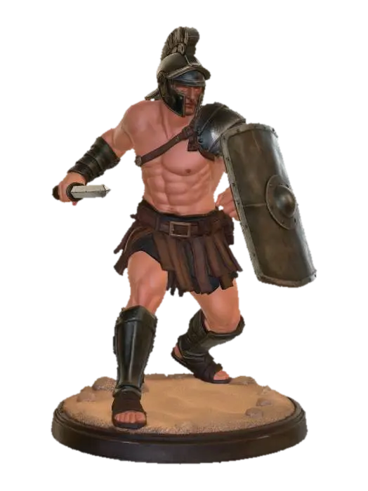 Roman Gladiator 3D model, vytvořený pomocí AI