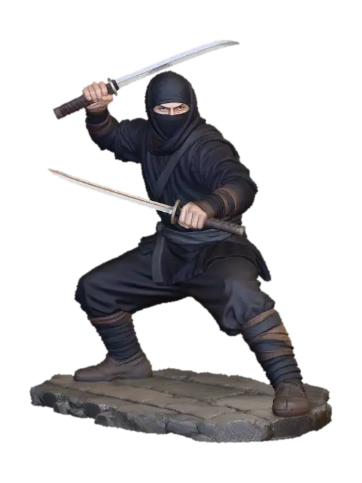 Ninja - Stealth 3D model, vytvořený pomocí AI