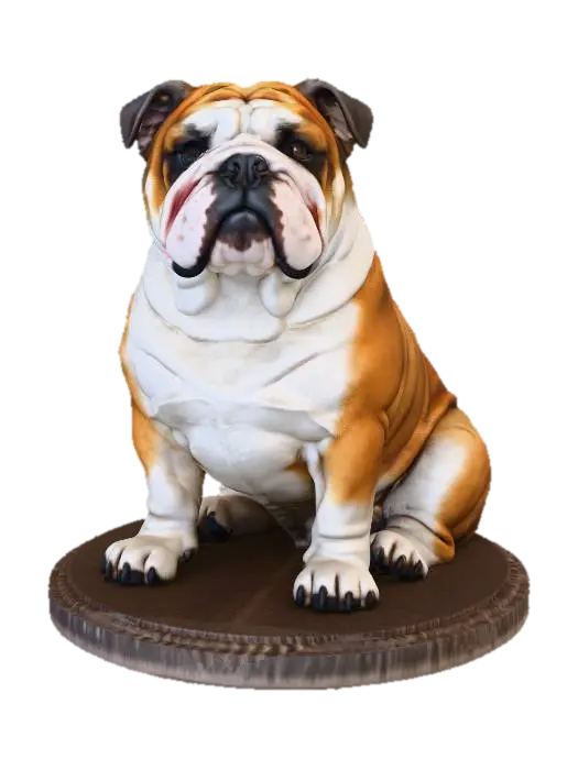 Bulldog 3D model, vytvořený pomocí AI