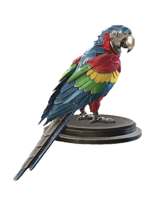 Parrot 3D model, vytvořený pomocí AI
