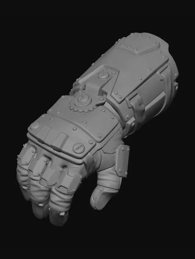 3D model for Rusty Green Mechanical Gauntlet