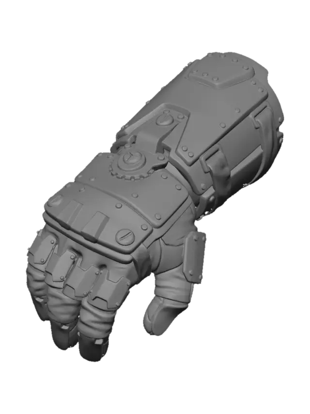 3D model for Rusty Green Mechanical Gauntlet