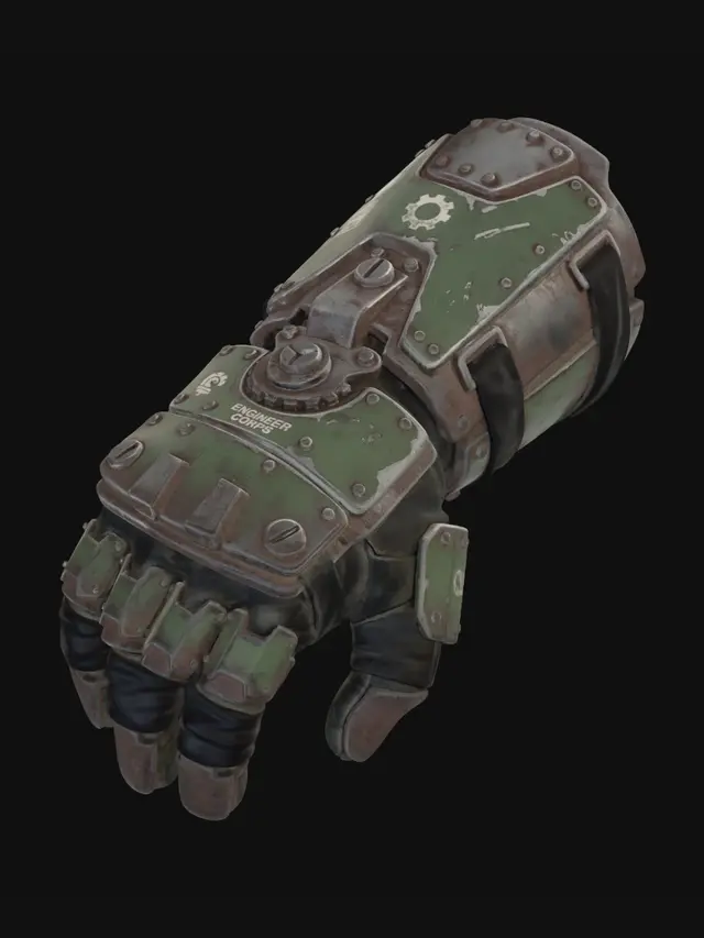 3D model for Rusty Green Mechanical Gauntlet