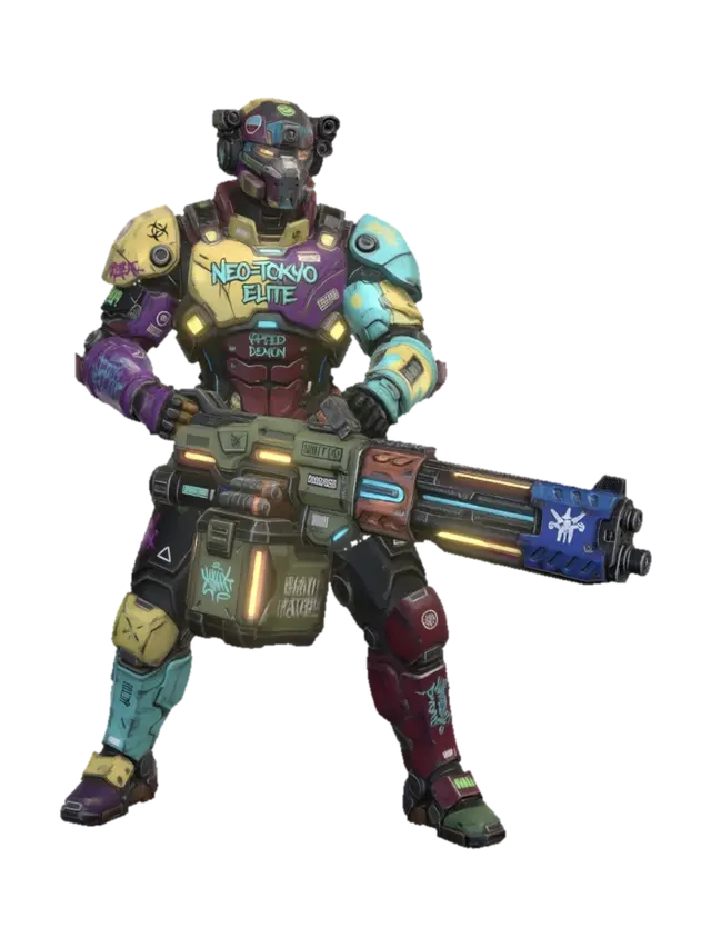 Neo-Tokyo Elite War Mech 3D model, vytvořený pomocí AI