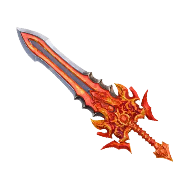 Inferno Blade 3D model, vytvořený pomocí AI