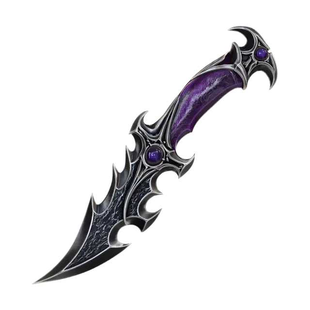 Amethyst Wraith Dagger 3D model, vytvořený pomocí AI