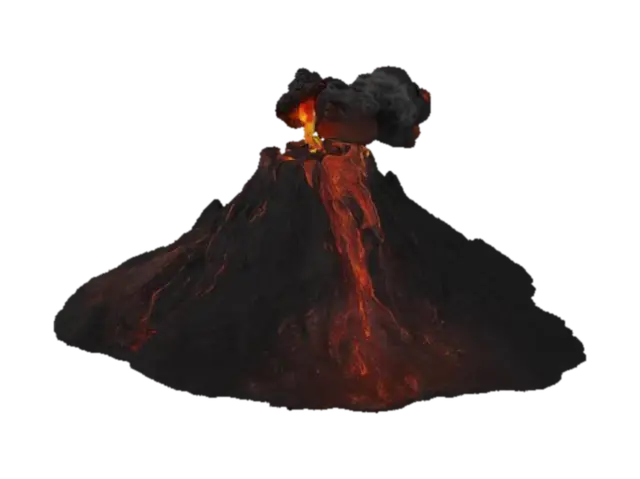 volcano - Active 3D model, vytvořený pomocí AI