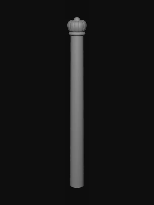 3D model for Wooden baton