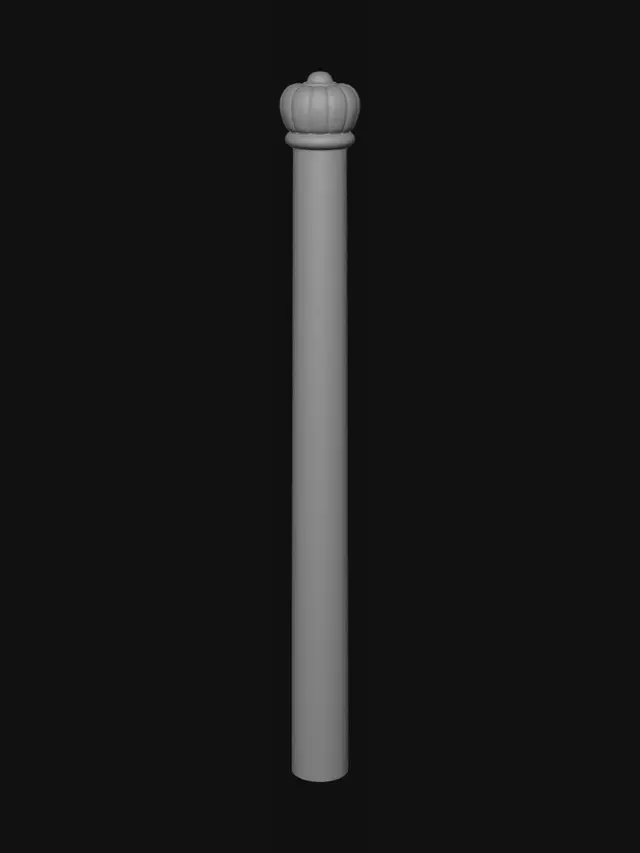 3D model for Wooden baton