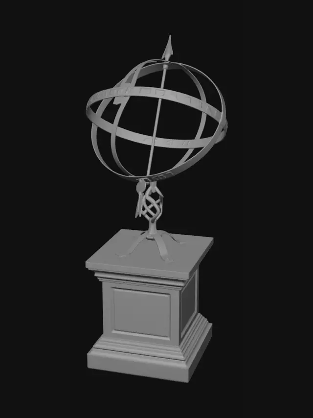3D model for Armillary Sphere on a Pedestal