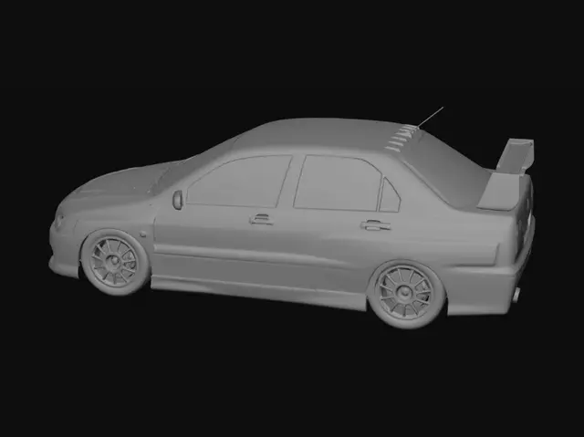 3D model for Golden Racing Sedan with Rear Wing