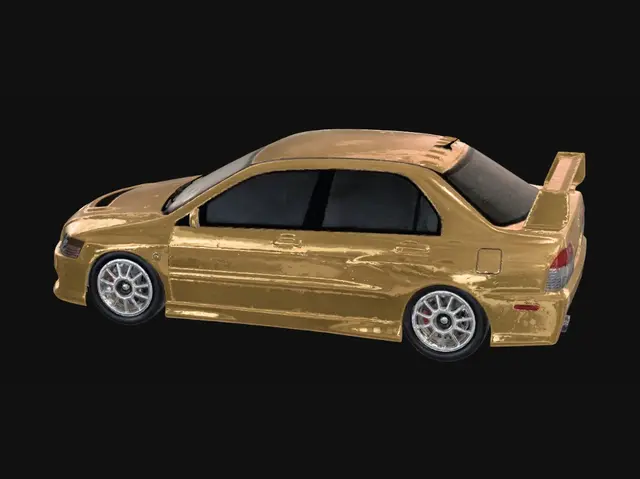 3D model for Golden Racing Sedan with Rear Wing