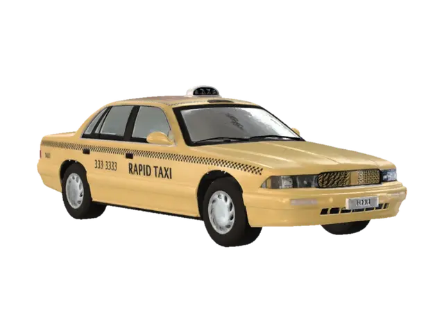 Yellow Rapid Taxi - Streets 3D model, vytvořený pomocí AI