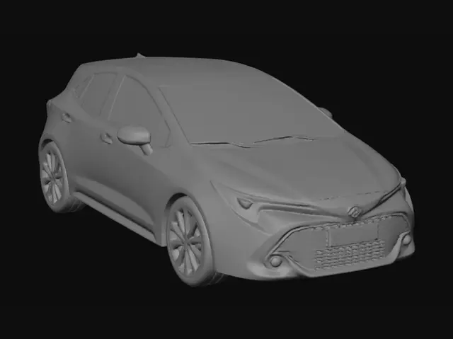 3D model for Blue Hatchback on the Highway